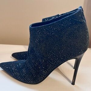 Elegant Blue Stiletto Ankle Boots